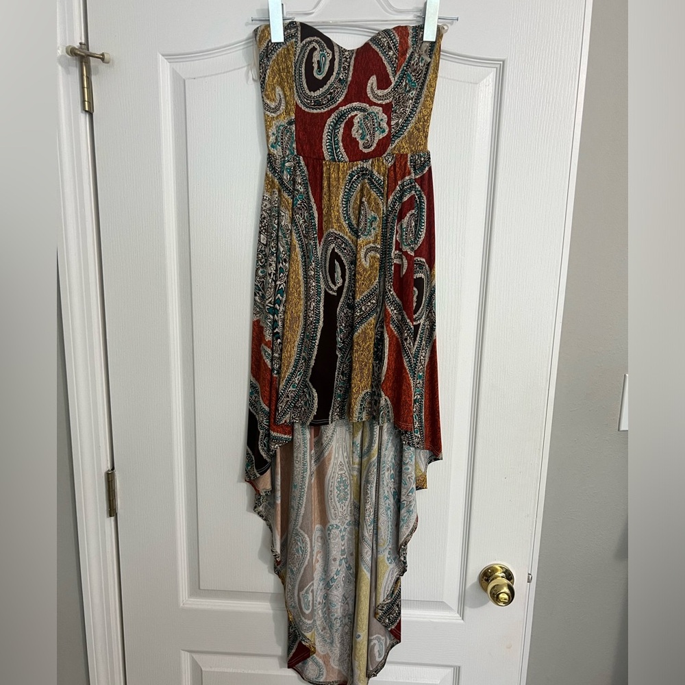 Strapless high low dress